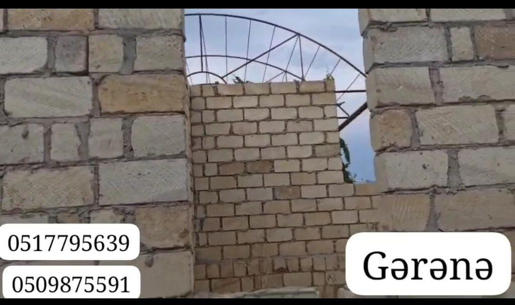 Evin torpaq sahəsi 7sot 15sent. kürsüyə qədər 5 daş qoşa hörülüb. cəm