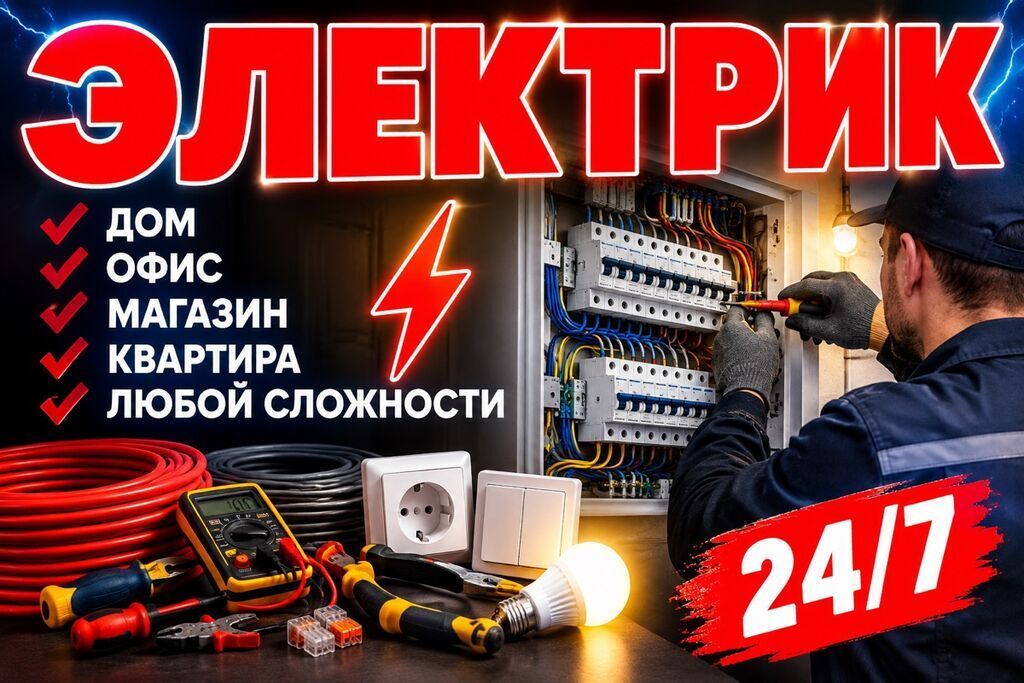 Электрик 24/7 — работы любой сложности - Объекты: дом, квартира
