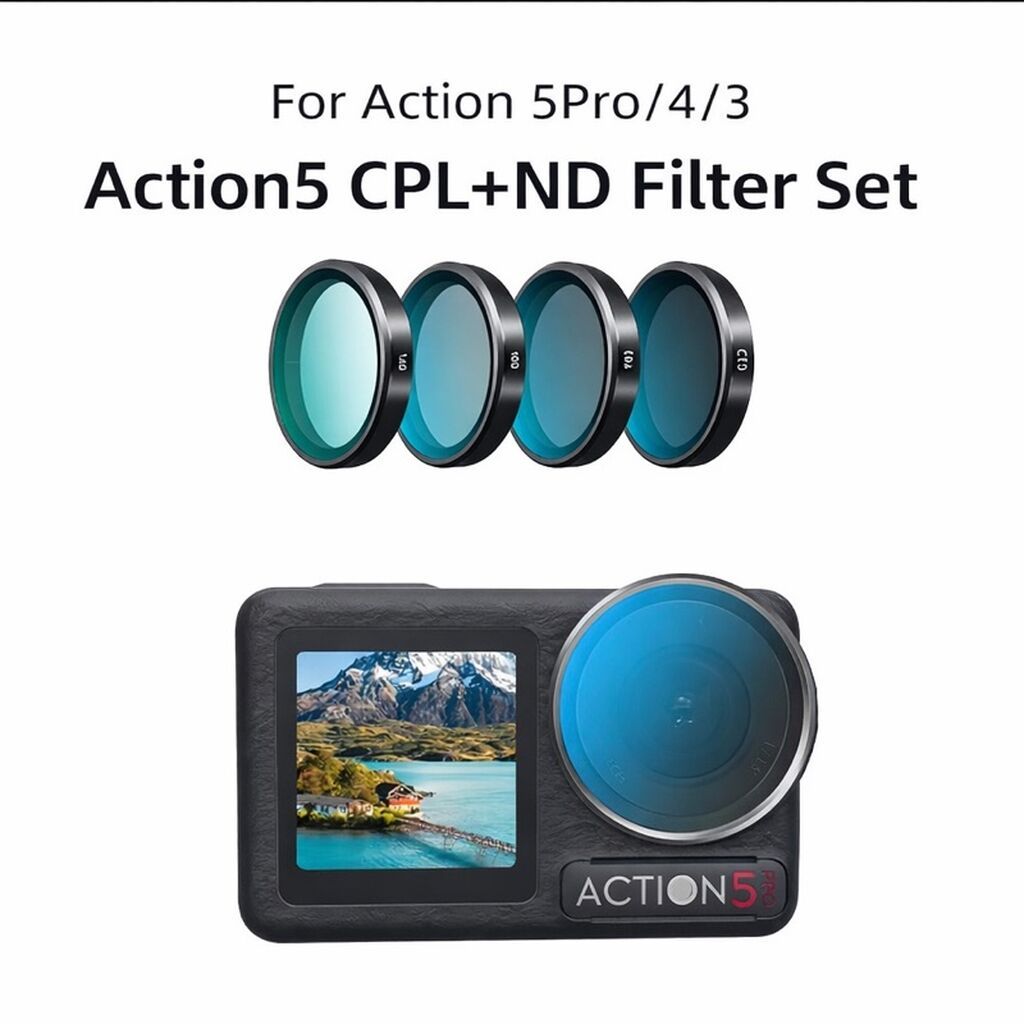 Набор фильтров CPL + ND для Action 5 / 5 Pro / 4 / 3 Цена: 3000 сом: фото 1