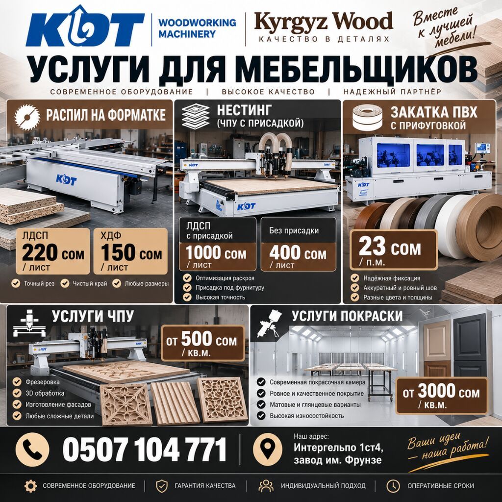 Коллеги-мебельщики, предлагаем услуги по обработке мебельных
