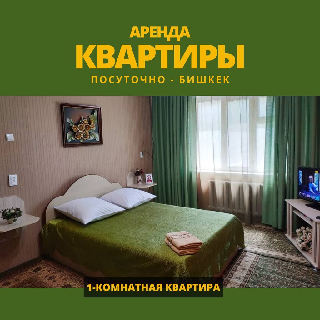 1 комната, Аламедин-1 мкр, Душевая кабина, Постельное белье, Кондиционер, фото 3