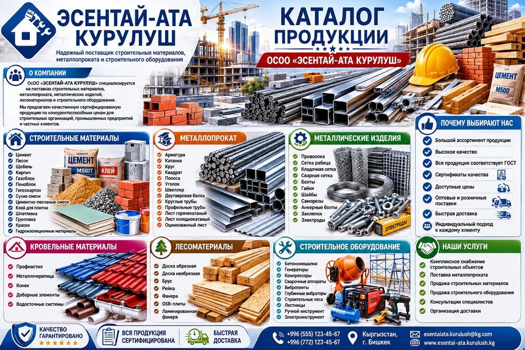 ЭСЕНТАЙ-АТА КУРУЛУШ — комплексные поставки строительных материалов: фото 3