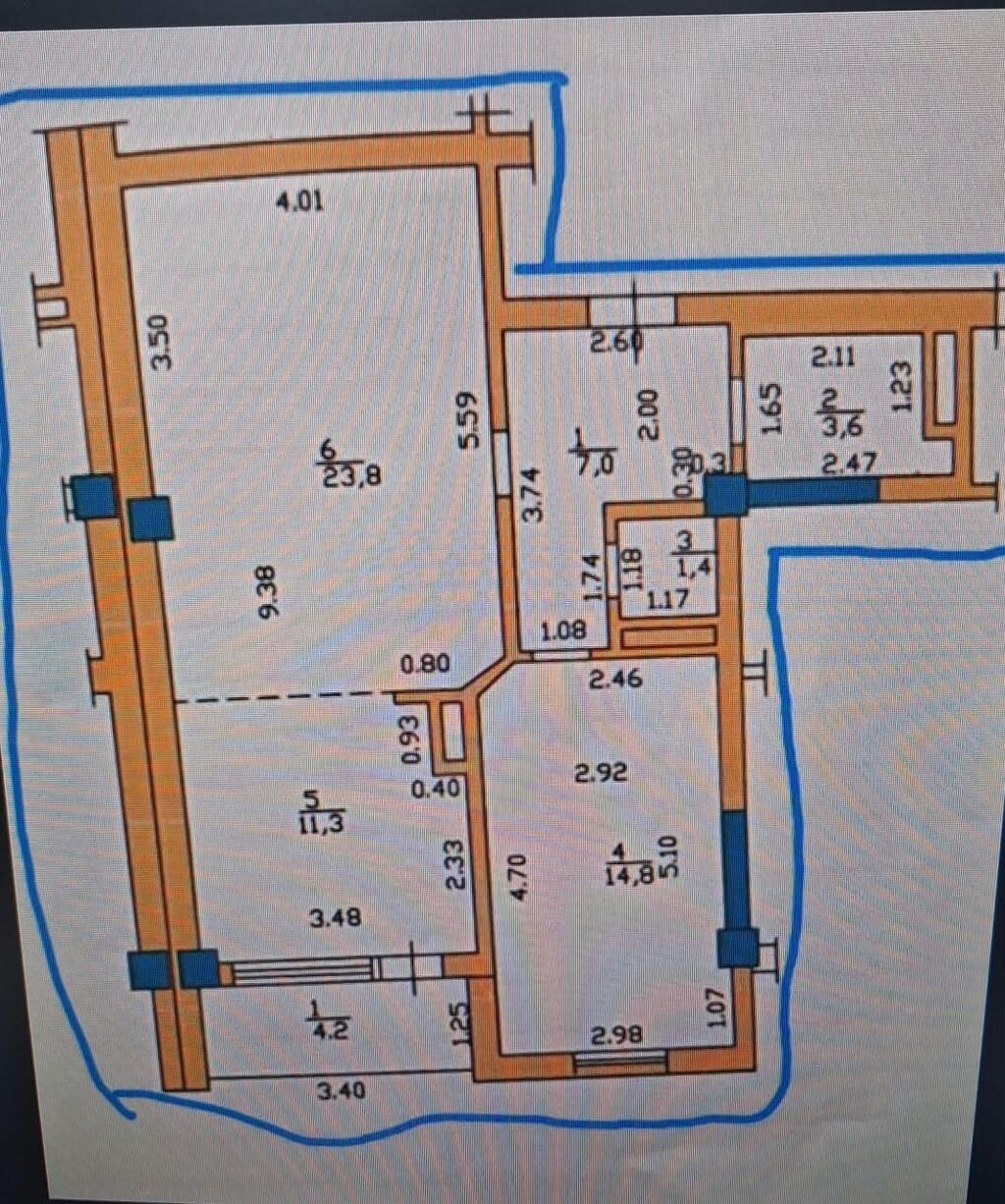 2 комнаты, 62 м², Асанбай мкр Элитка, 6 этаж, Евроремонт: фото 7