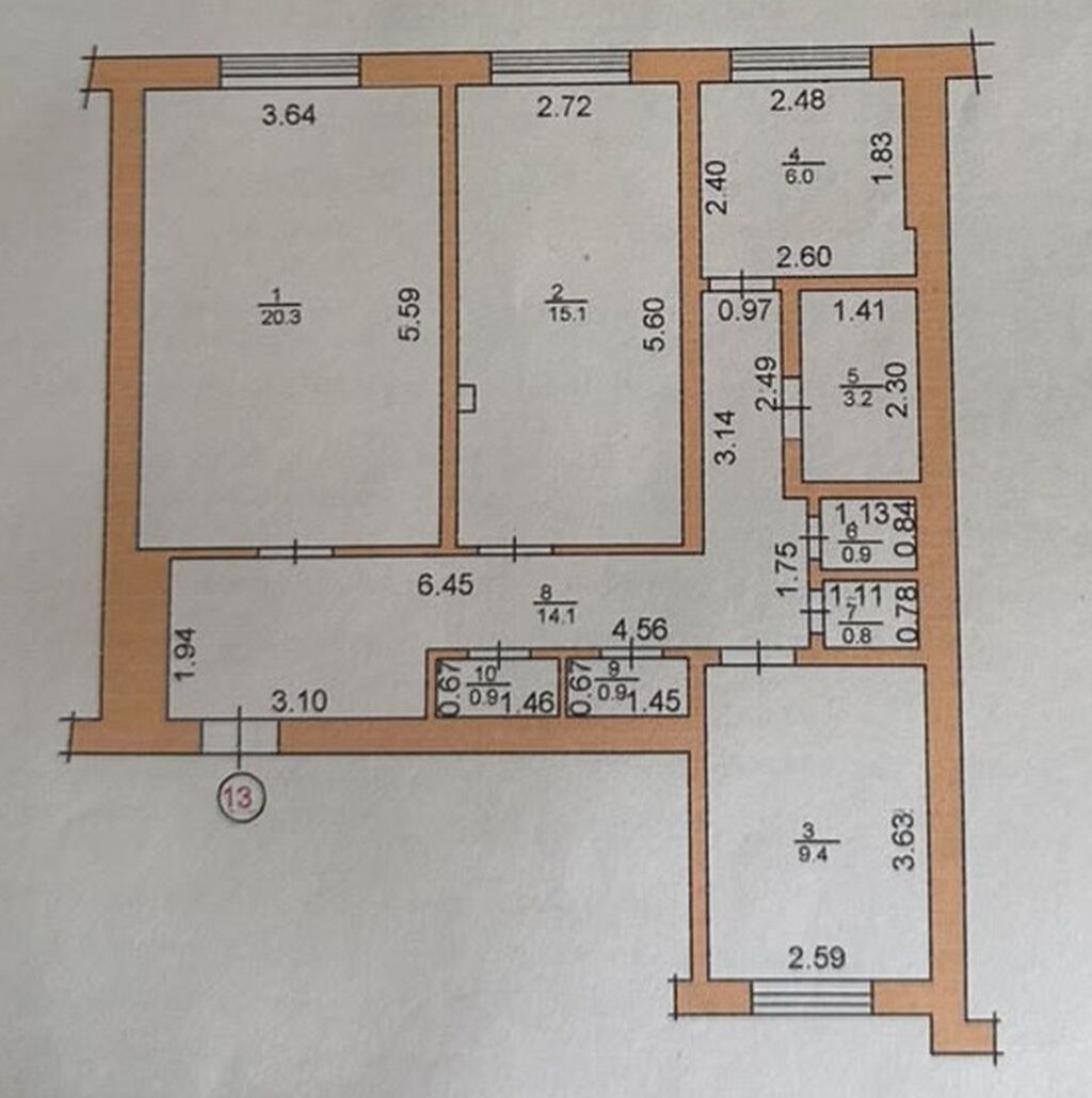 3 комнаты, 72 м², Золотой квадрат Сталинка, 2 этаж: фото 4
