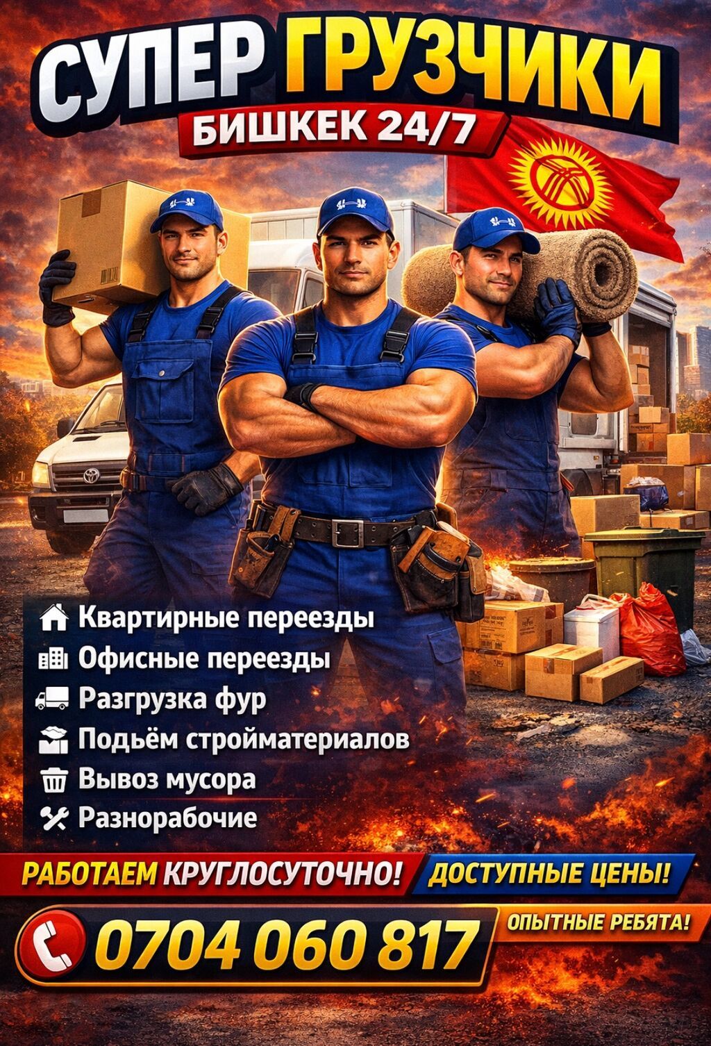 Грузоперевозки и переезды в Бишкеке 24/7: фото 1