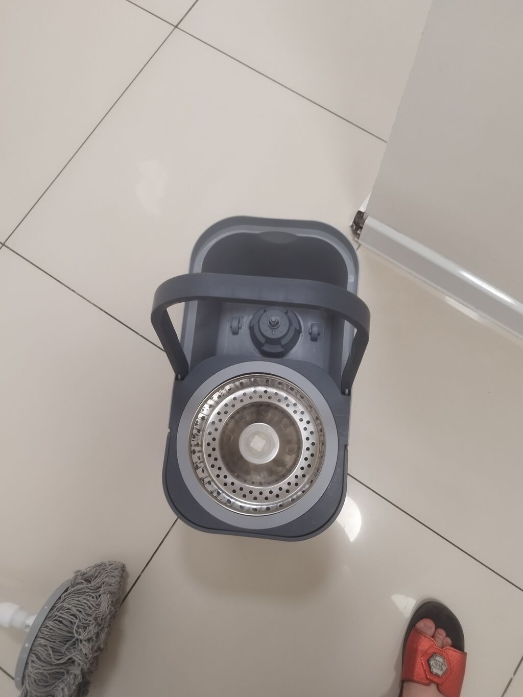 Комплект для мытья полов с автоматическим отжимом (spin-mop) - Ведро: фото 2