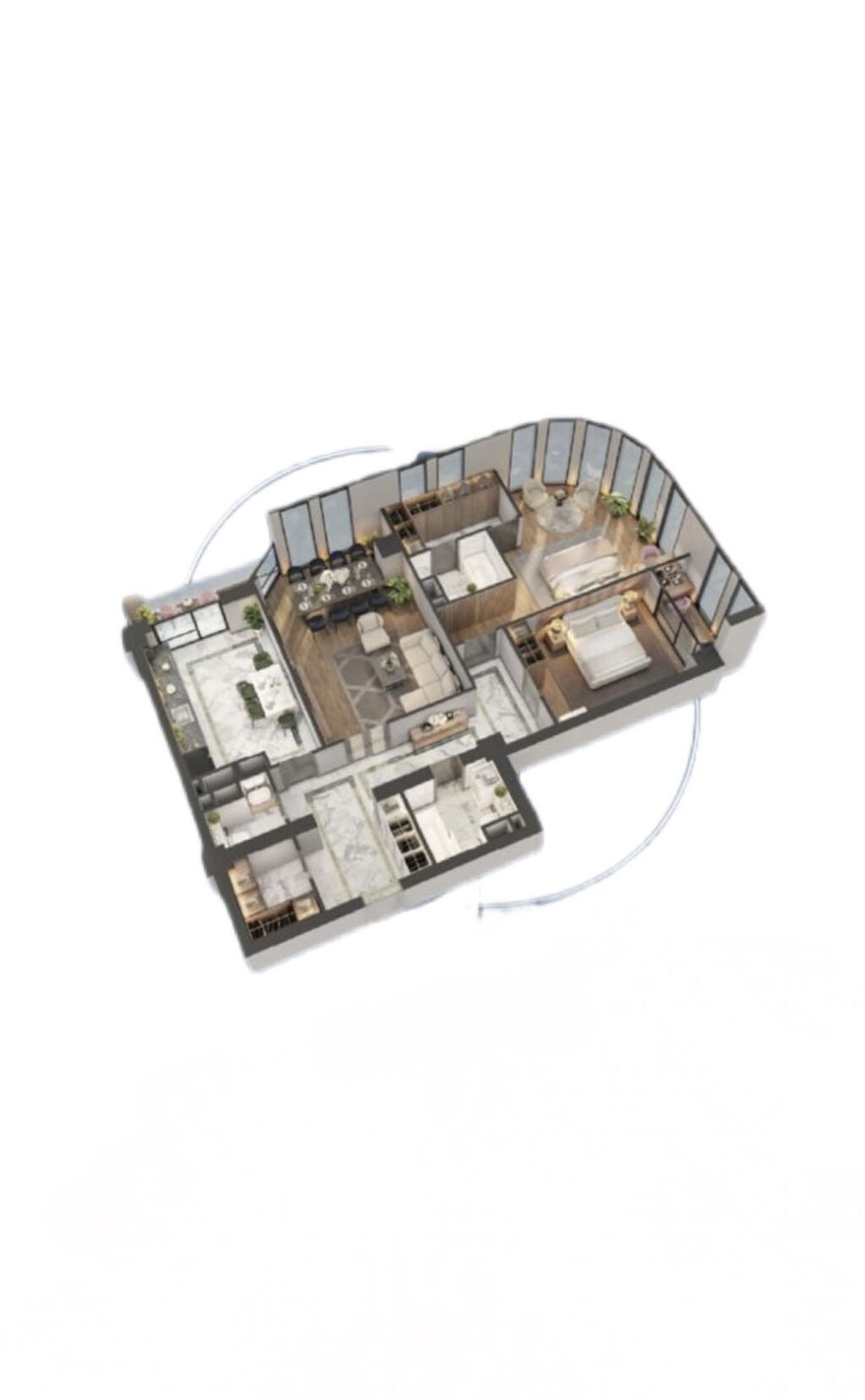 3 комнаты, 126 м², Южная Магистраль Элитка, 12 этаж: фото 4