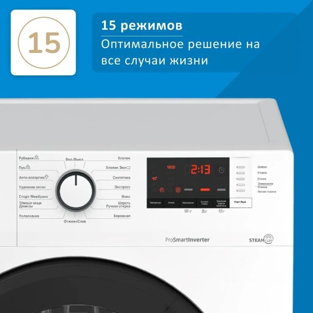 Стиральная машина Beko WSRE6H612ZAWI автомат 6,5 кг, в корпусе белого — фото 6