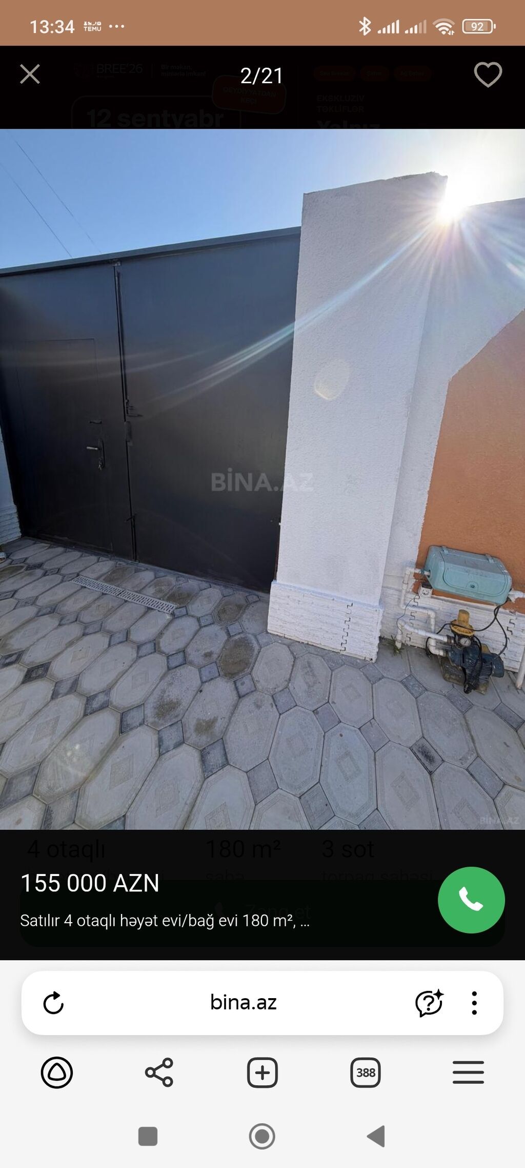 Məmmədli 6 otaqlı, 185 kv. m, Kredit var, Yeni təmirli