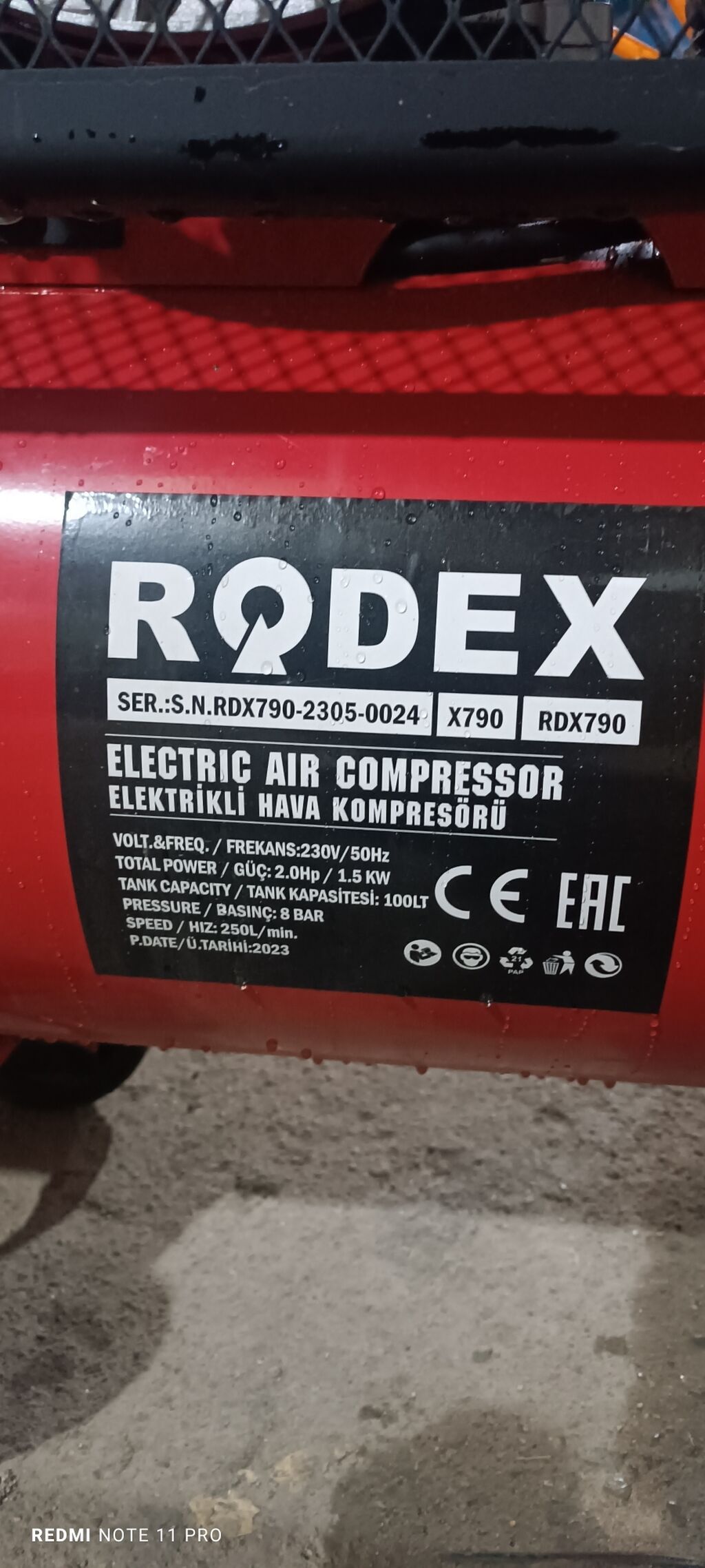 Электрический воздушный компрессор RODEX X790 (RDX790) с объемом: фото 4