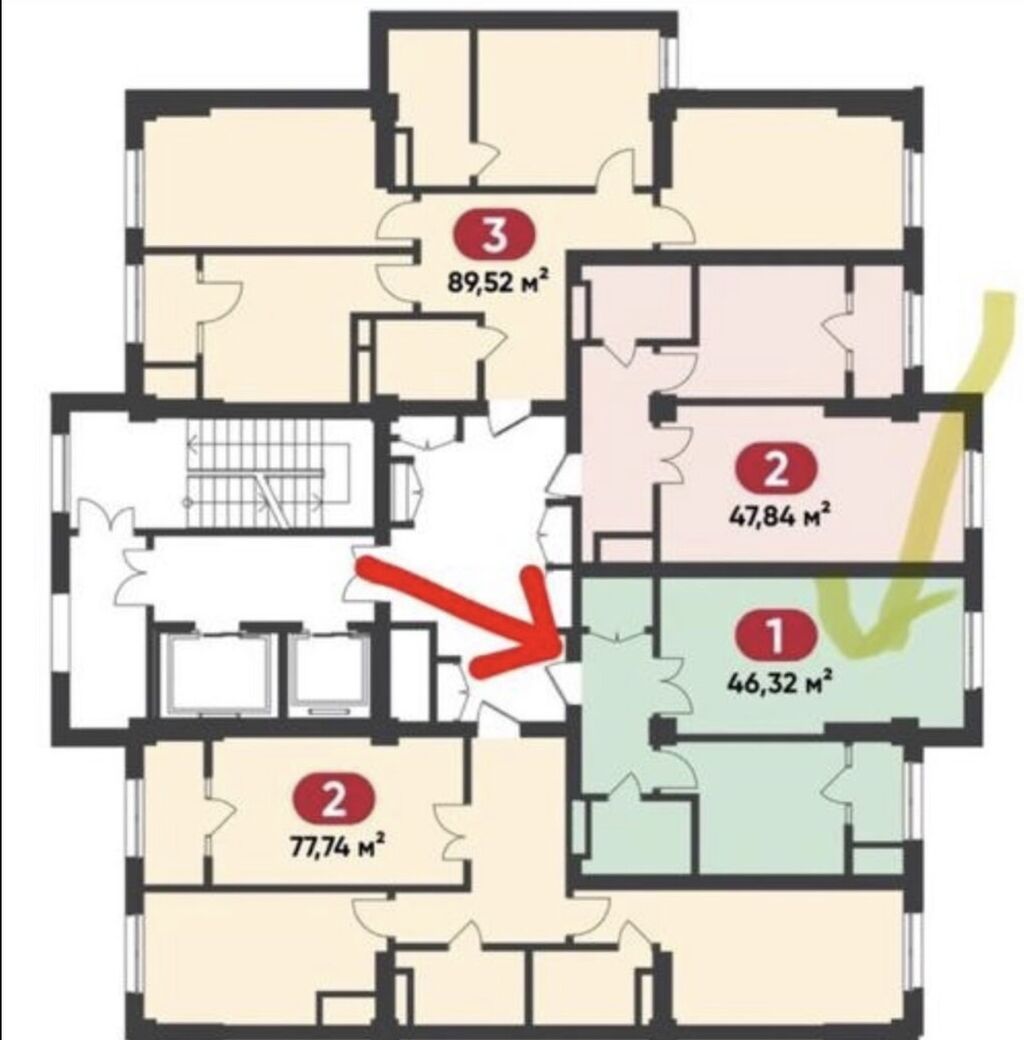 1 комната, 46 м², Технопарк Элитка, 9 этаж, ПСО (под самоотделку): фото 4