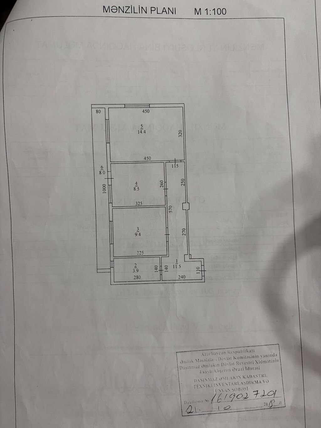 İcarəyə təqdim olunur: işıqlı və səliqəli 2 otaqlı mənzil - Plan