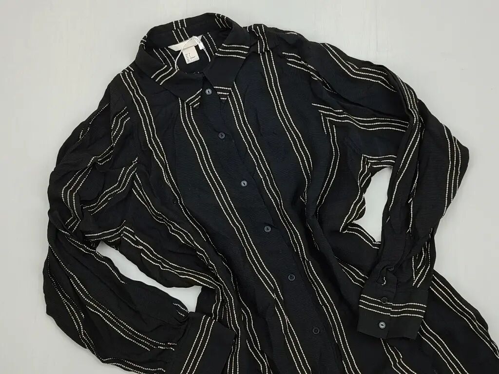 Koszule i bluzki: Bluzka H&M, S (EU 36), stan - Dobry, wzór - Linia, kolor - Czarny — 1
