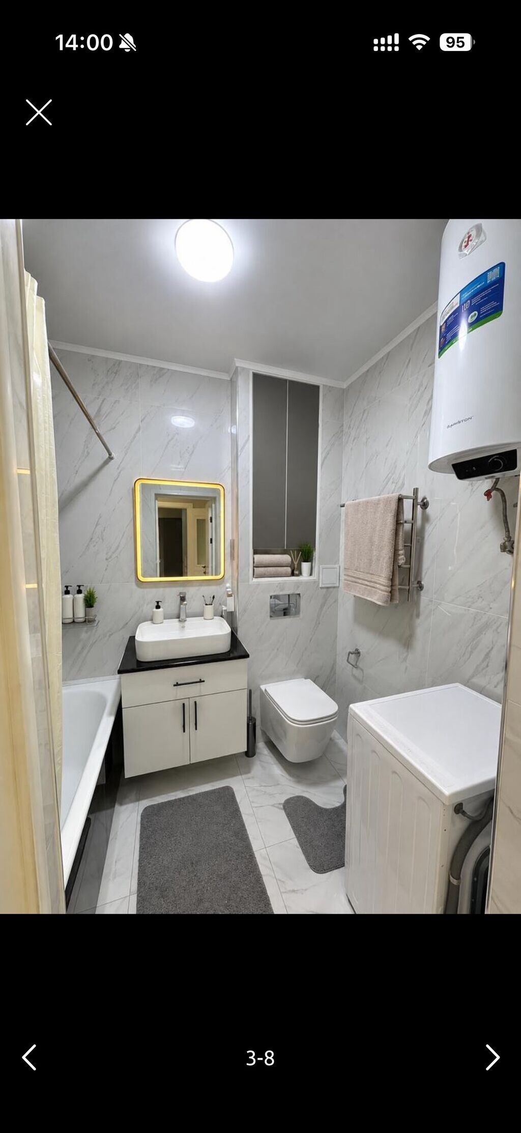 2 комнаты, 51 м², Верхний Джал Элитка, 3 этаж, Дизайнерский ремонт: фото 3