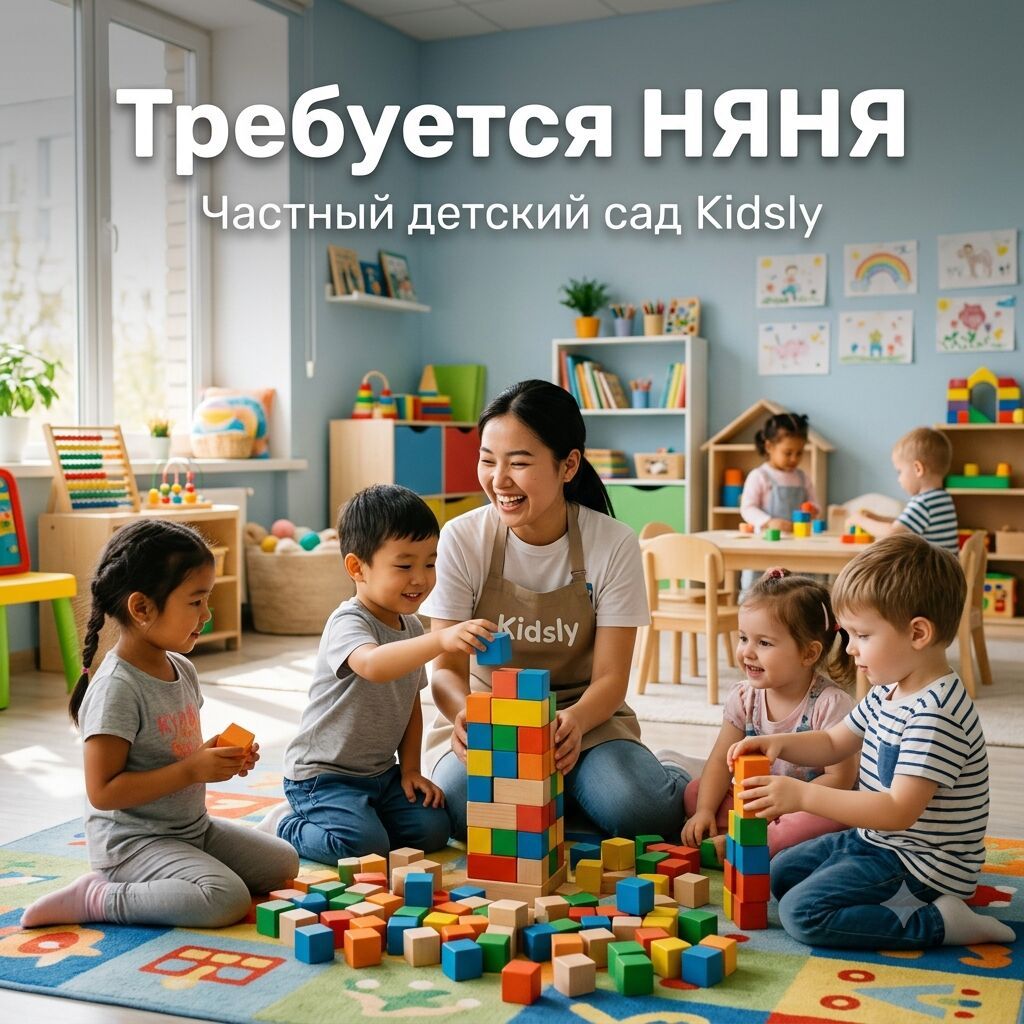 Требуется няня и помощник воспитателя в частный детский сад