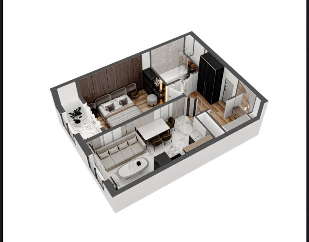 1 комната, 52 м², Элитка, 5 этаж, ПСО (под самоотделку)