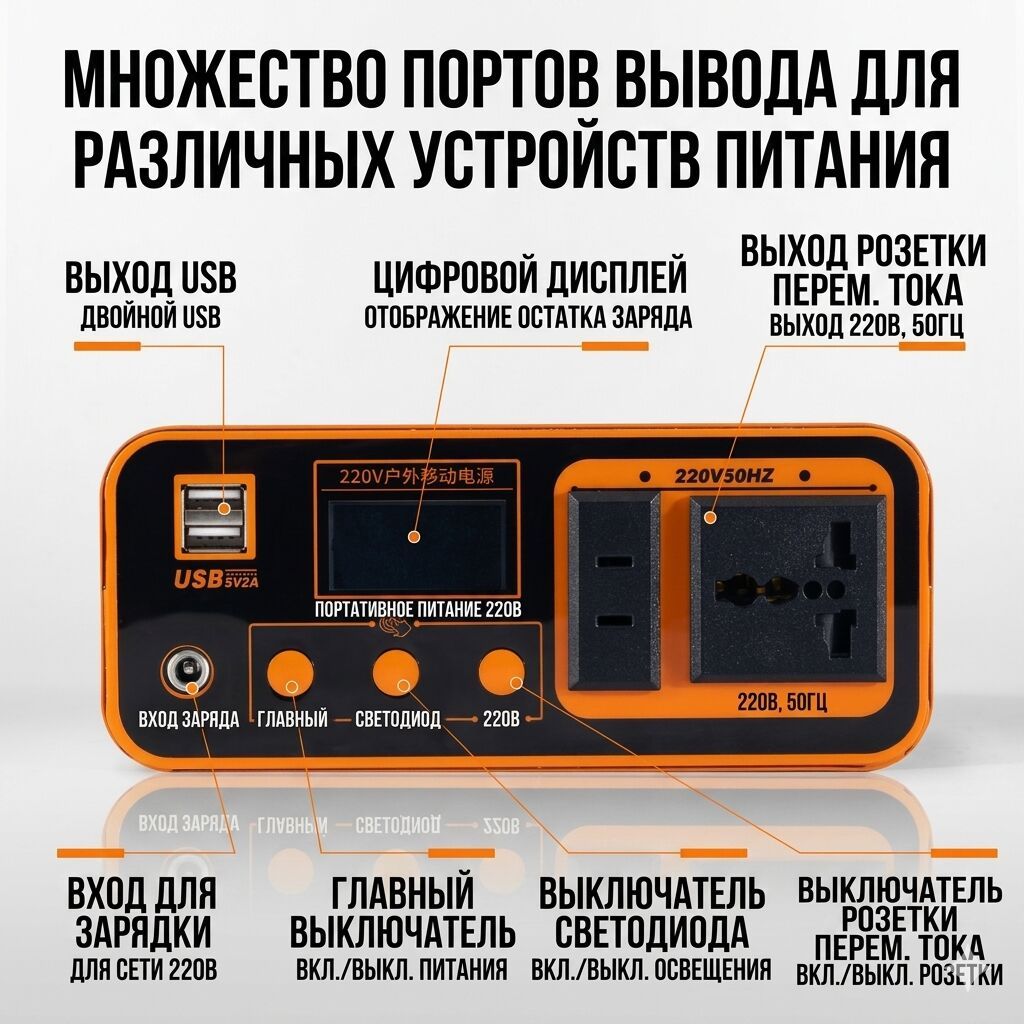Портативная электростанция/зарядная станция 220В Компактная станция: фото 3