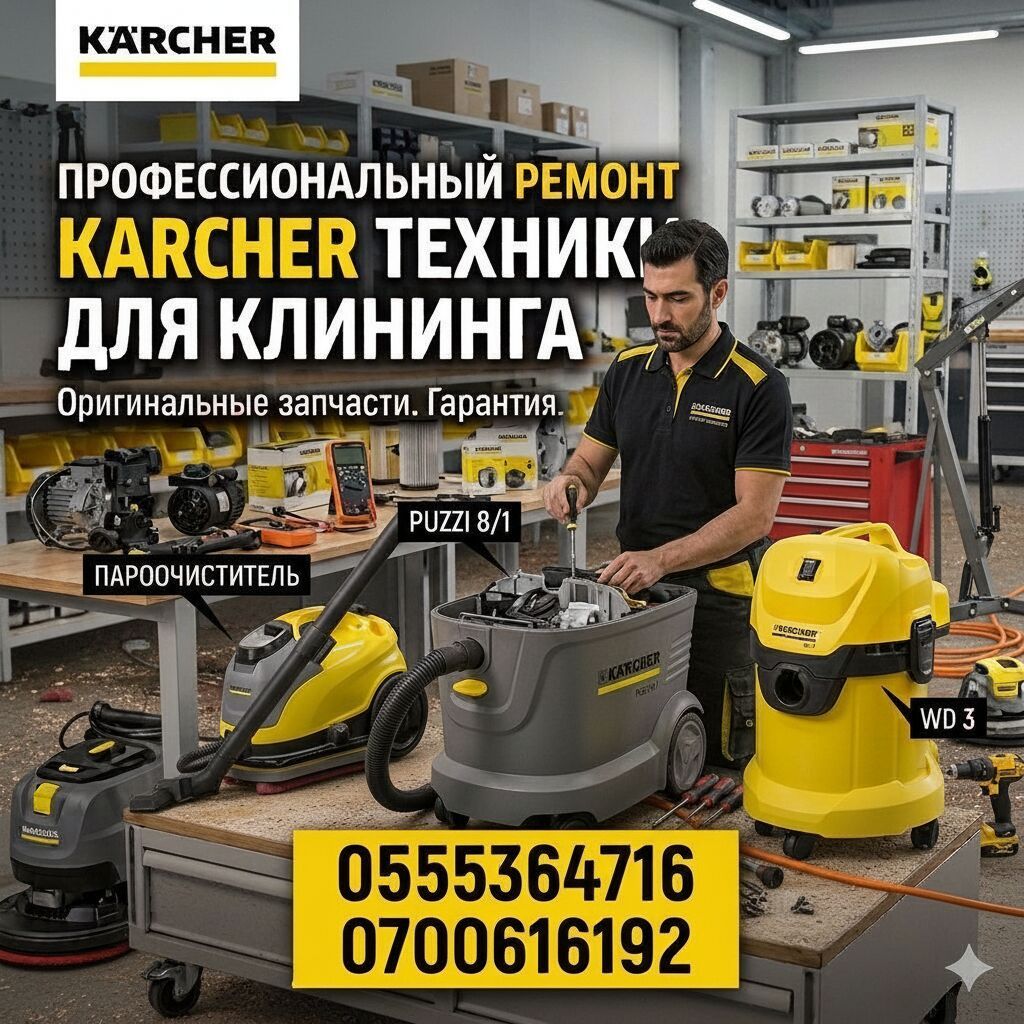 Профессиональный ремонт техники Karcher для клининга. Работаем с