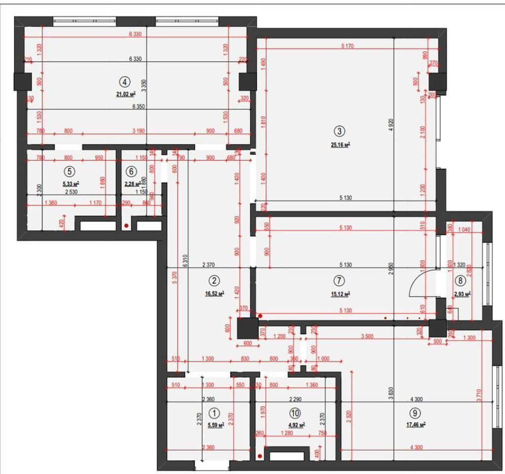 3 комнаты, 118 м², Асанбай мкр Элитка, 4 этаж, ПСО (под самоотделку): фото 5