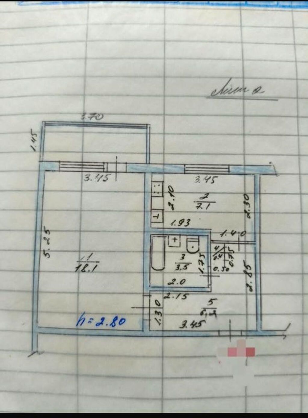 1 комната, 35 м², Восток-5 мкр 105 серия, 7 этаж, Свежий ремонт: фото 8