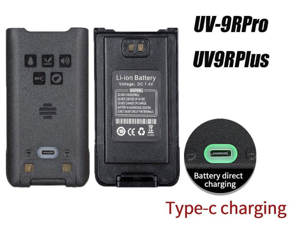 Сменный аккумулятор, батарейка для раций Baofeng UV‑9R серии: фото 5