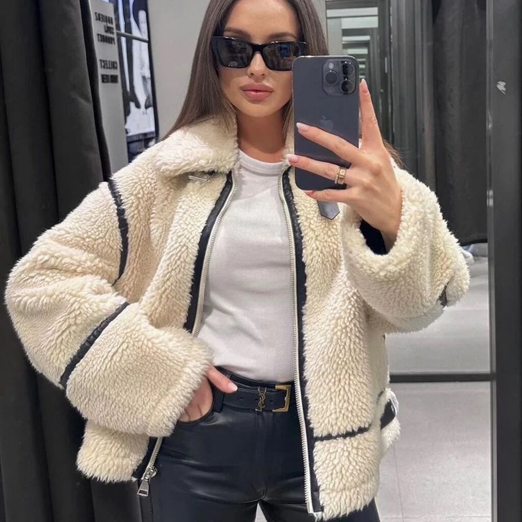 Дубленка, Авиатор, Короткая модель, L, XL: фото 3
