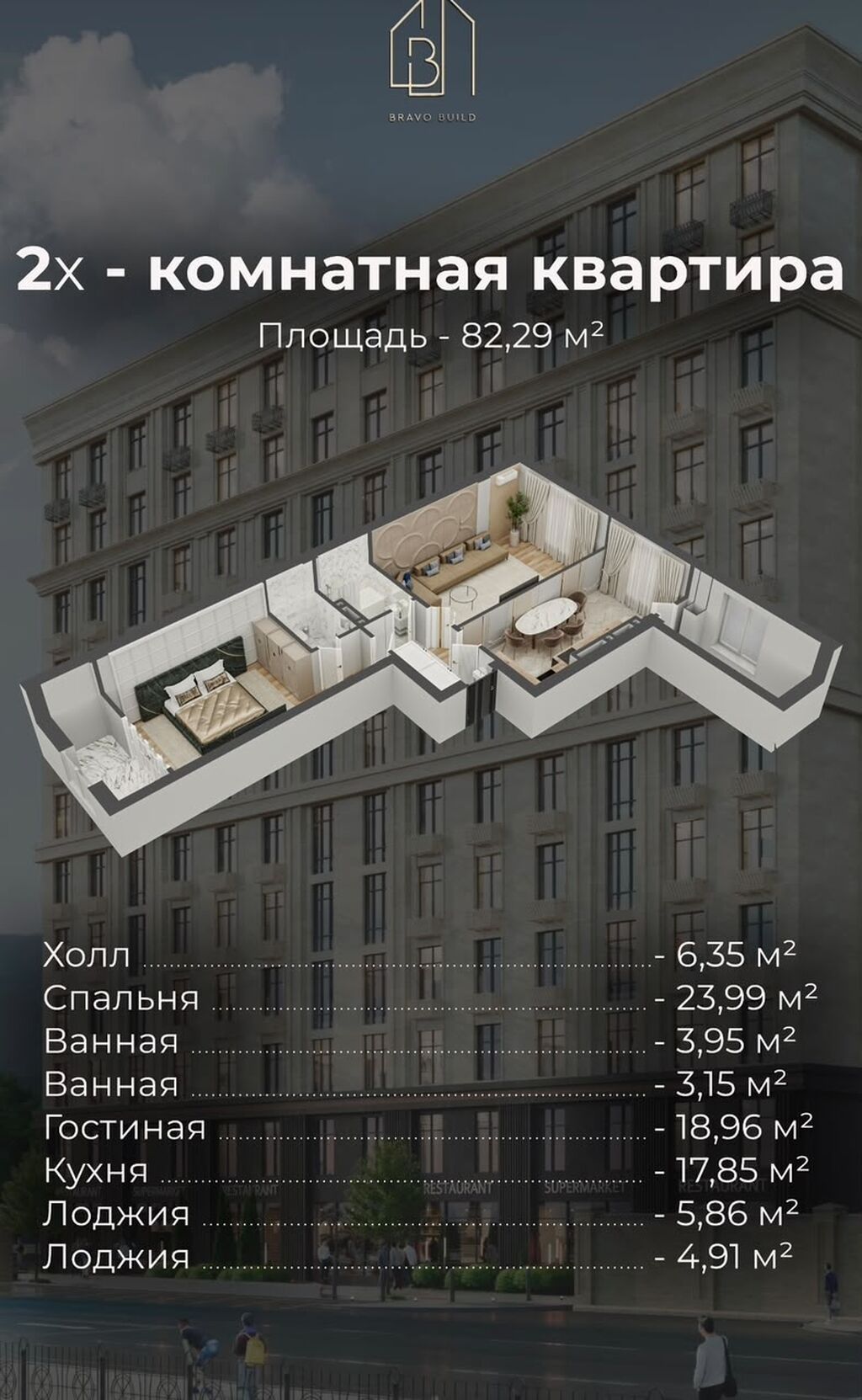 ПРЕМИУМ-КЛАСС В ЦЕНТРЕ БИШКЕКА ОТ $1300/М² ЖК «Премьера Плюс: фото 6