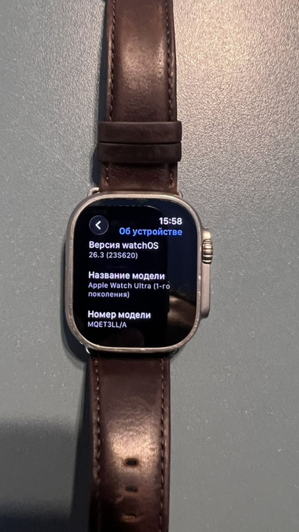 Смарт-часы в стиле Apple Watch Ultra с кожаным ремешком: фото 7