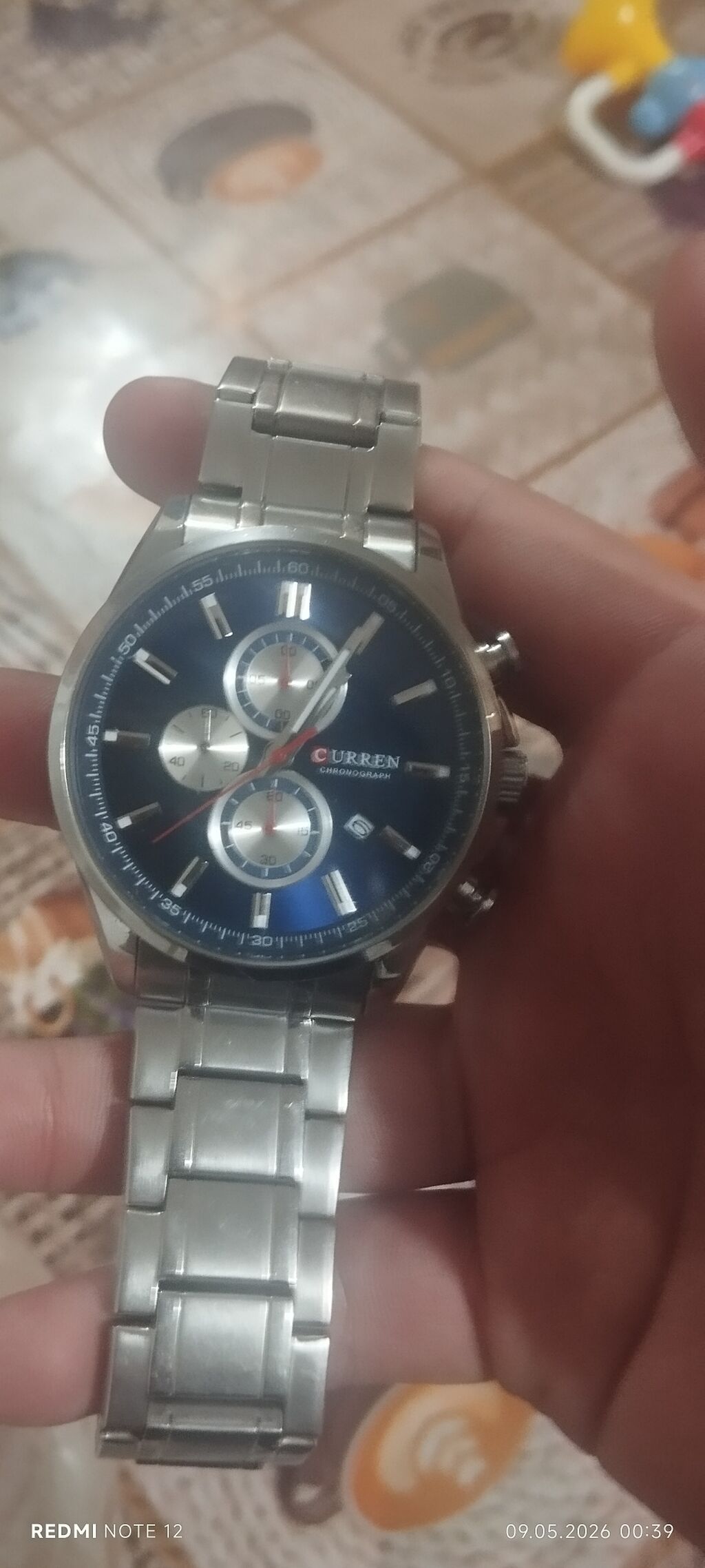 (надо заменить батарейку) Мужские наручные часы Curren Chronograph - — фото 2