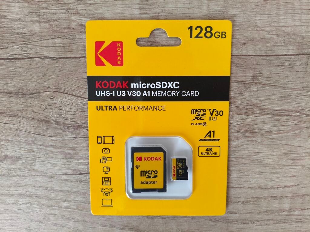 Карта памяти MicroSD 128/64 Гб KODAK UHS-1 U3 V30 A1, класс 10. Новая: фото 3