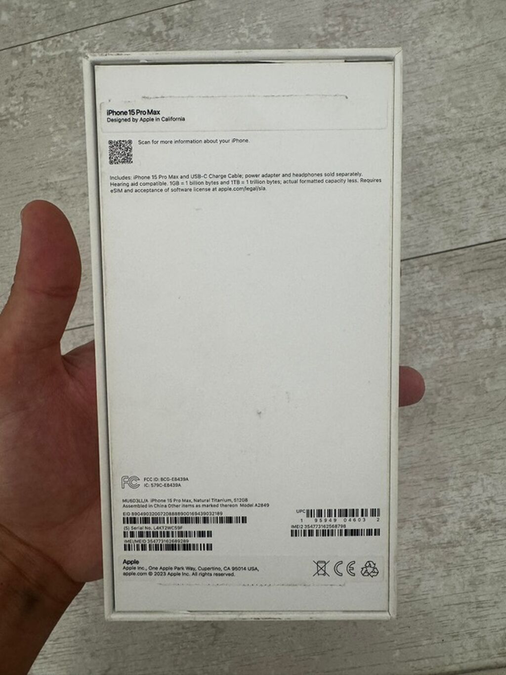 IPhone 15 Pro Max, Б/у, 512 ГБ, Natural Titanium, Коробка, 84 %: фото 2