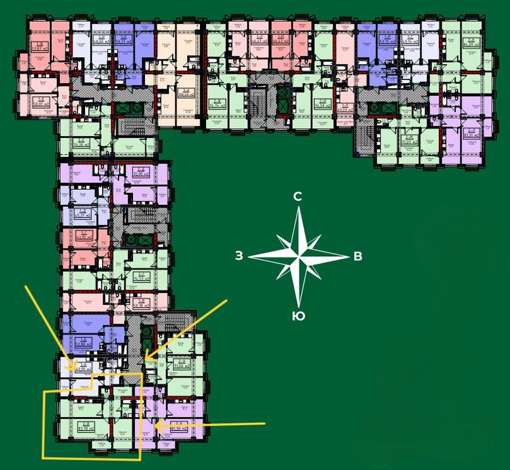 2 комнаты, 84 м², ул. Алматинка / Чуй Элитка, 2 этаж, ПСО (под самоотделку): фото 2