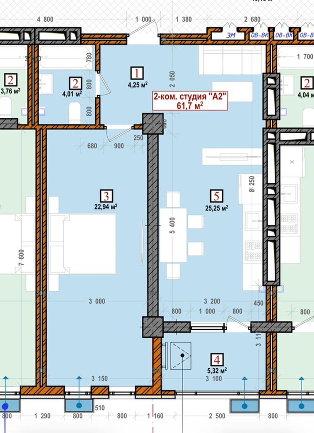 Продам 2-комнатную квартиру 62 м² в ЖК Boronbay, Нижний Джал: фото 8