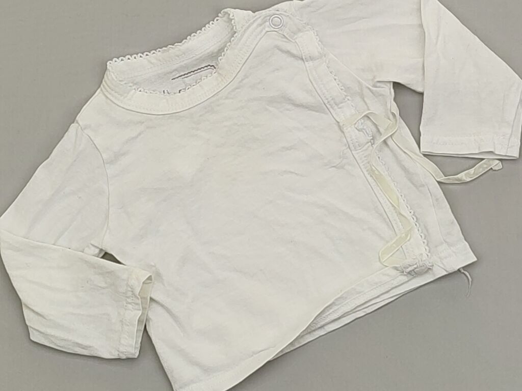 Bluzki: Bluzka 1-3 m, wzrost - 62 cm., stan - Bardzo dobry, wzór - Jednolity kolor, kolor - Biały — 1
