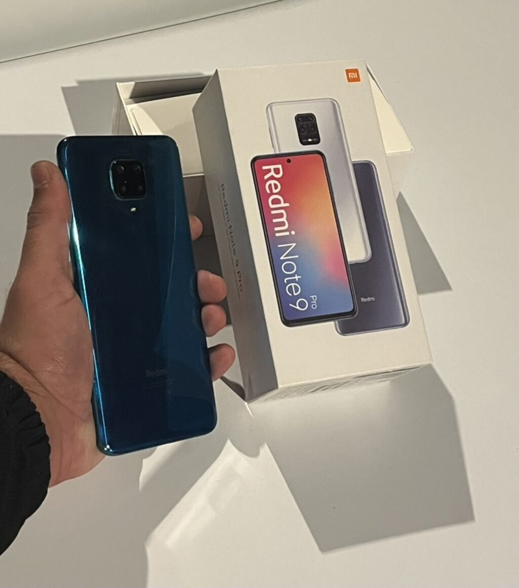 Redmi Note 9 Pro, 64 GB, rəng - Göy, Barmaq izi, İki sim kartlı, Face ID
