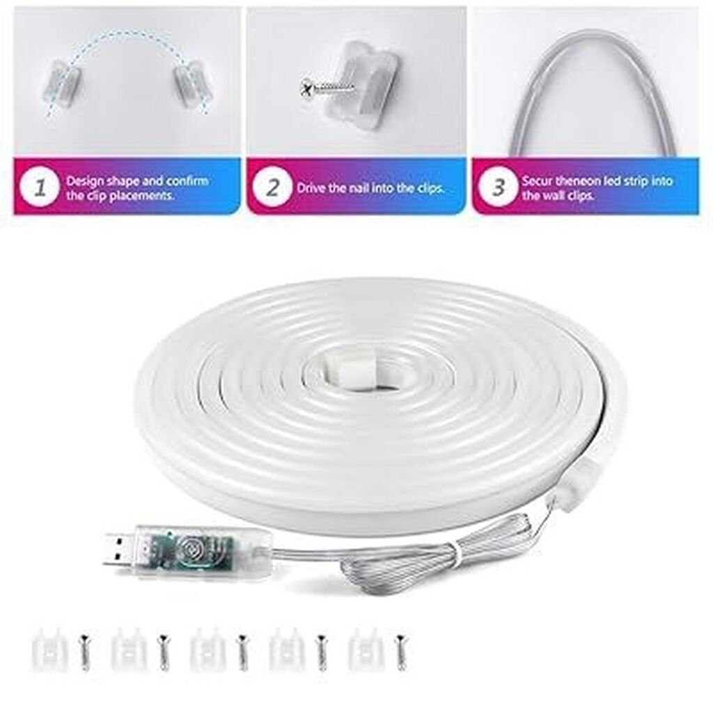 Светодиодная RGB-USB гибкая неоновая лента 5/10 метров Этим: фото 2