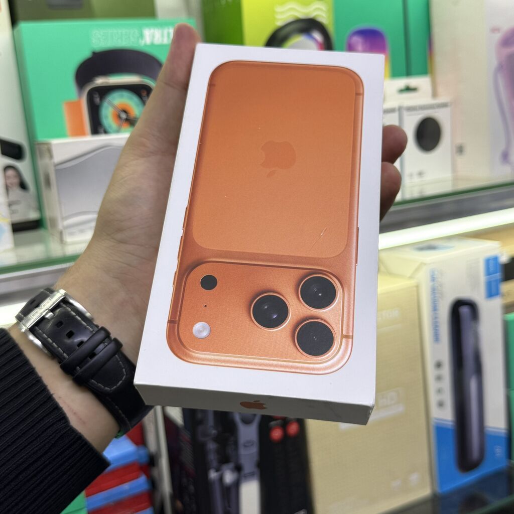 IPhone 17 Pro, Новый, 512 ГБ, Оранжевый, Зарядное устройство, Кабель, Коробка, 100 % — фото 3