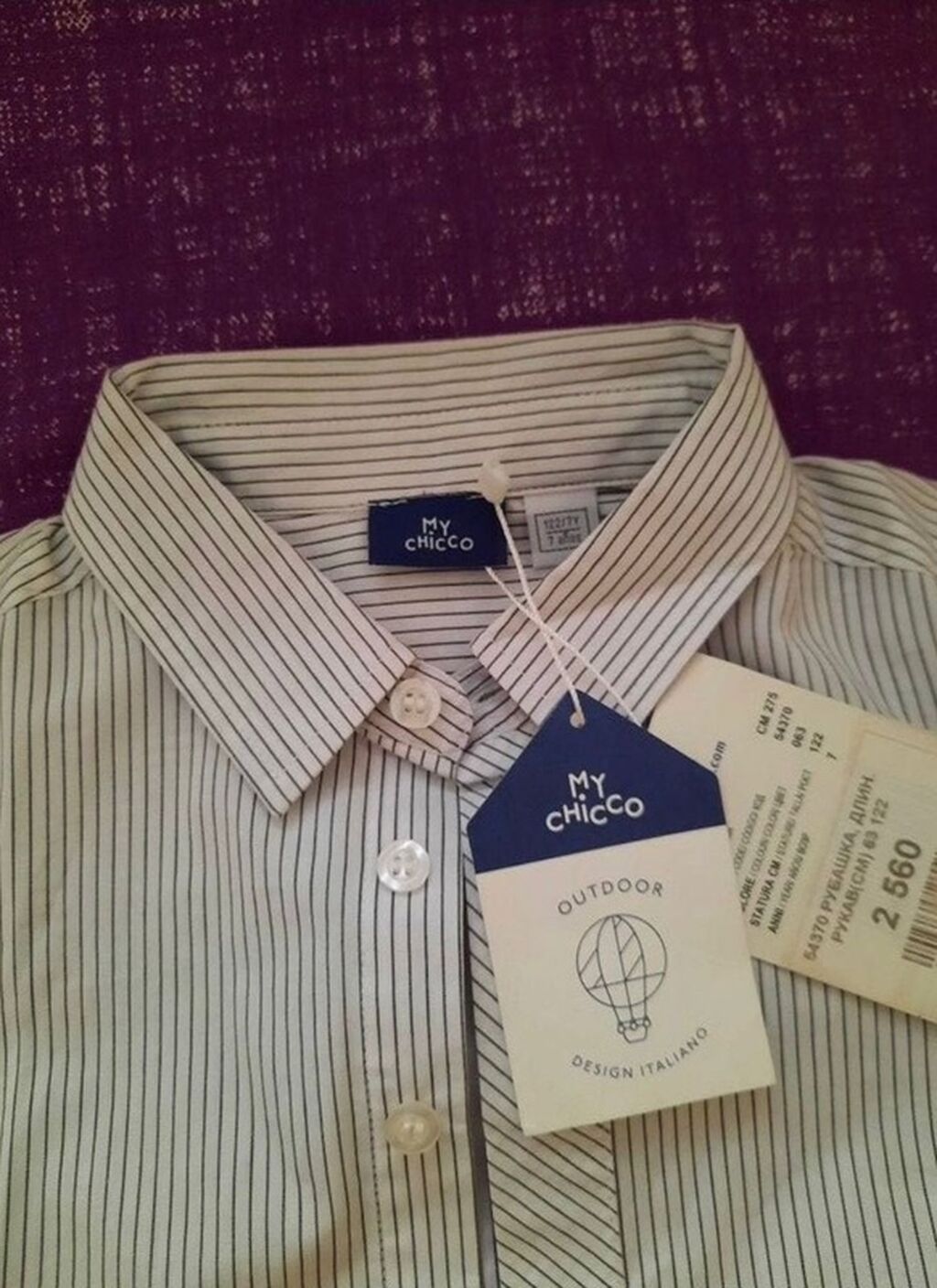 Продаю новые фирменные рубашки для мальчика от бренда Chicco. Обе: фото 2