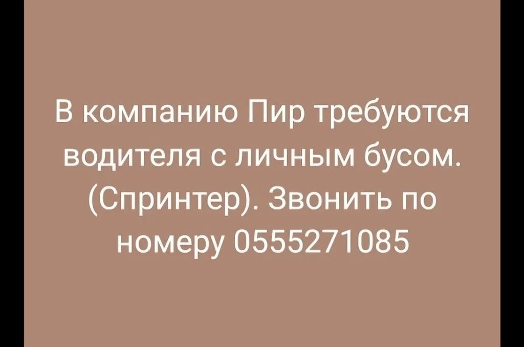 В компанию Пир требуется водитель с личным бусом (спринтер макси): фото 2