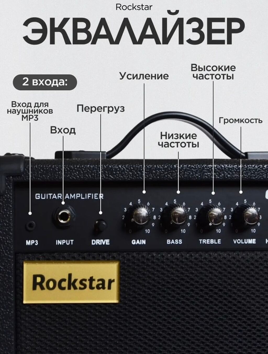 Гитарный комбик Rockstar GA-20 - Мощность: 20 Вт - Динамик: 6.5" -: фото 2