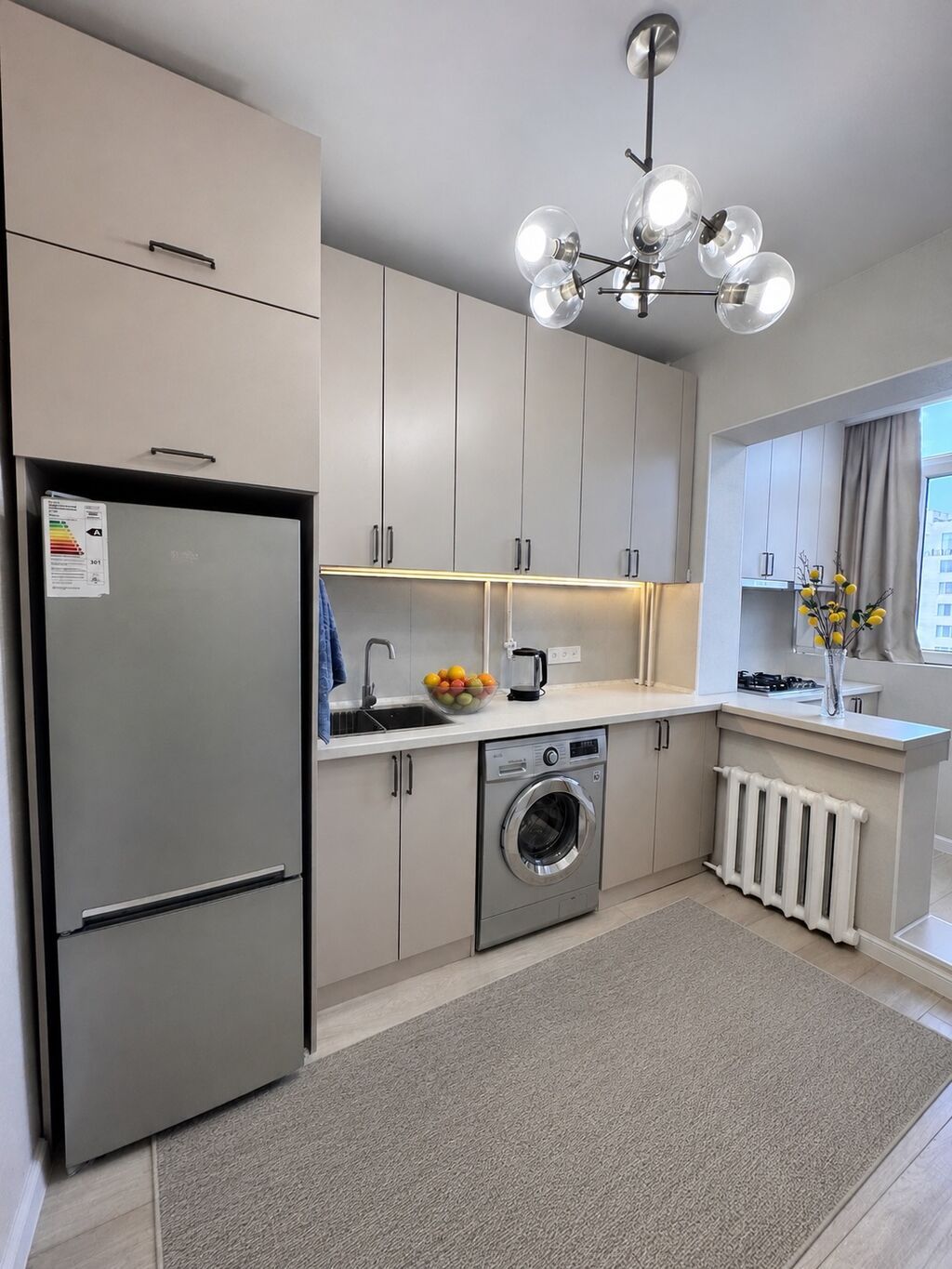2 комнаты, 56 м², Дордой Плаза ТРЦ 105 серия, 8 этаж, Евроремонт: фото 7