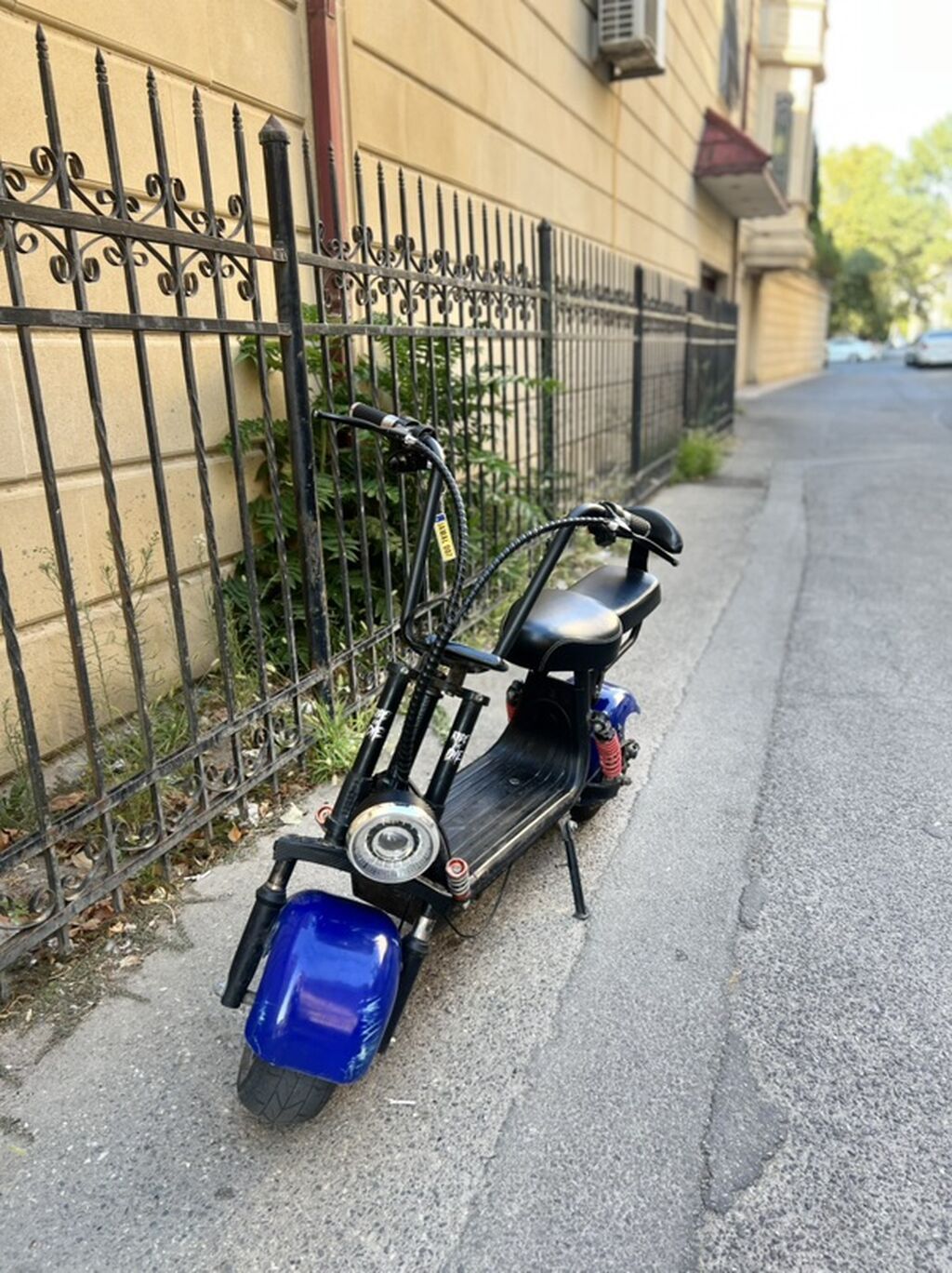 Elektrikli skuter – chopper tipli şəhər modeli - Rəng: mavi/göy