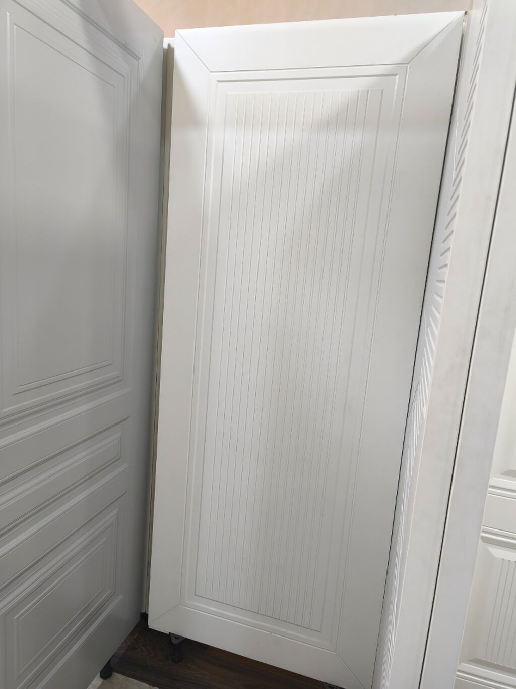 Ağ rəngli MDF qapı paneli - Material: yüksək sıxlıqlı MDF - Üzlük