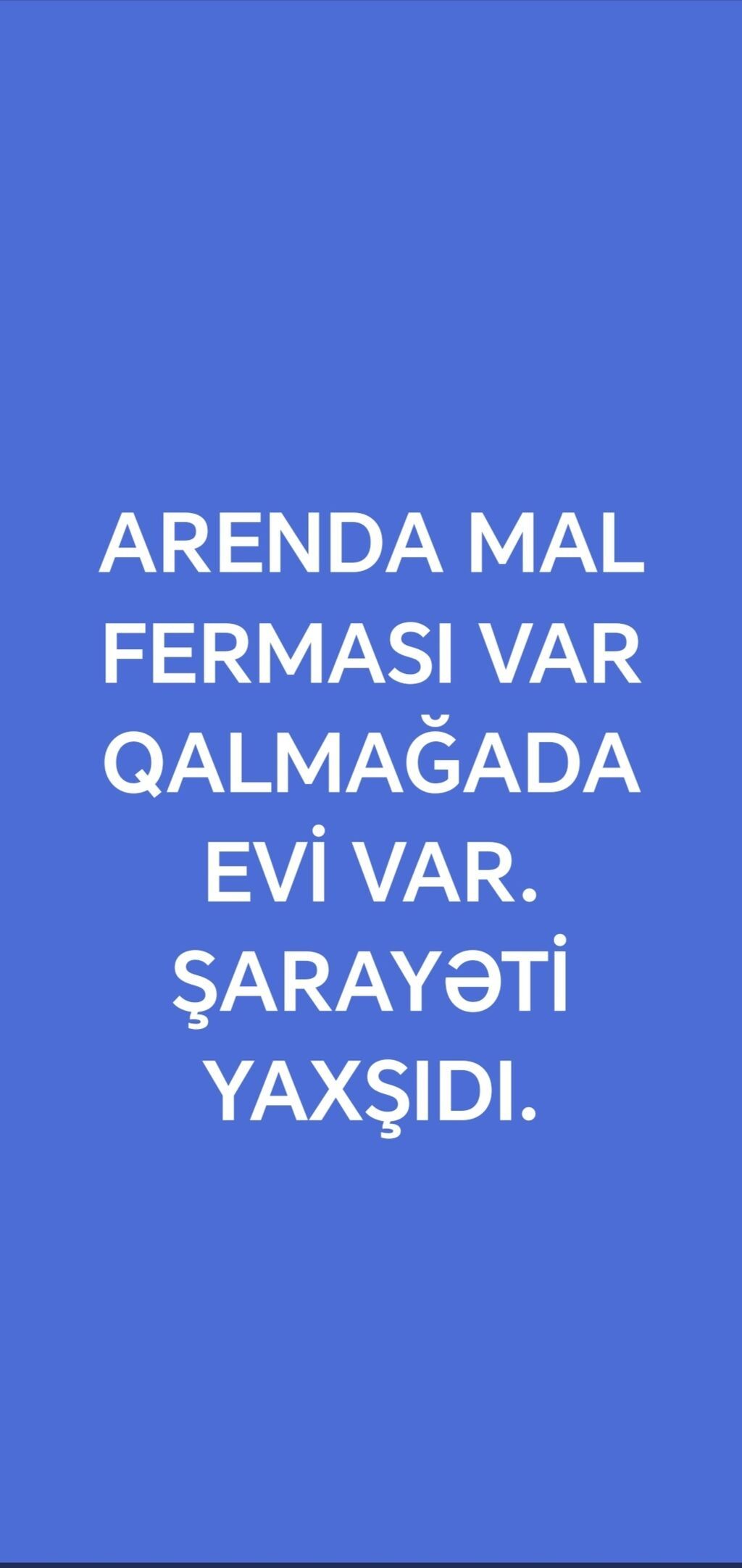 Arendaya heyvandarlıq (mal) ferması təklif olunur. Fermada qalmaq üçün