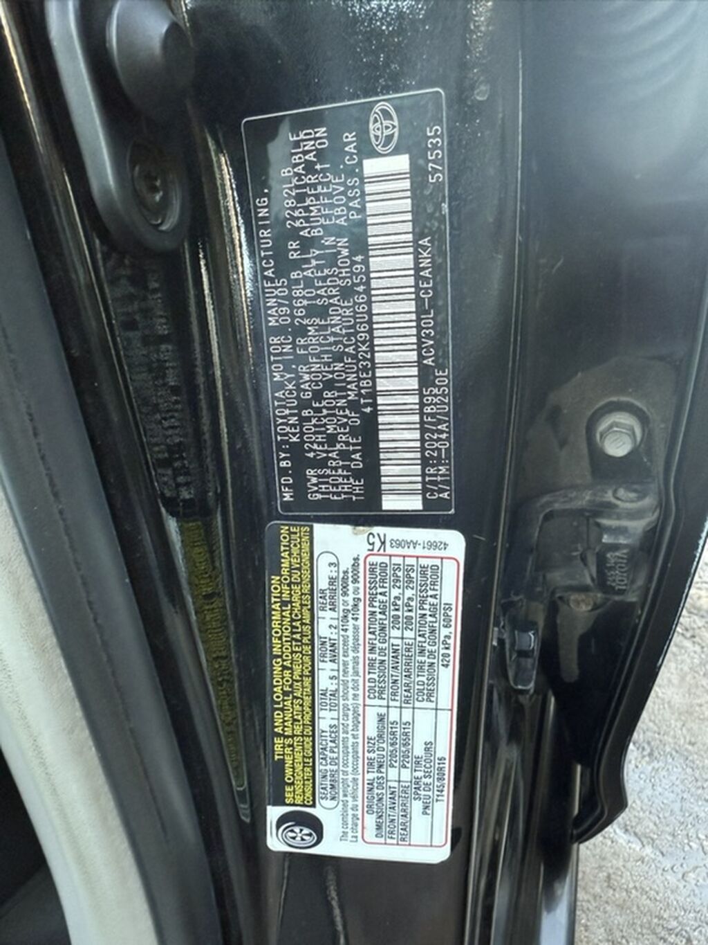 Toyota Camry: 2005 г., Автомат, Бензин, Седан — фото 3