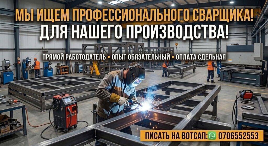 Требуется Сварщик, Оплата: Сдельная, Более 5 лет опыта
