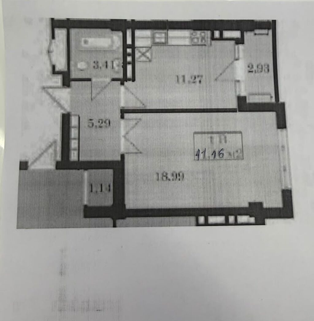 1 комната, 42 м², Элитка, 6 этаж, ПСО (под самоотделку): фото 2