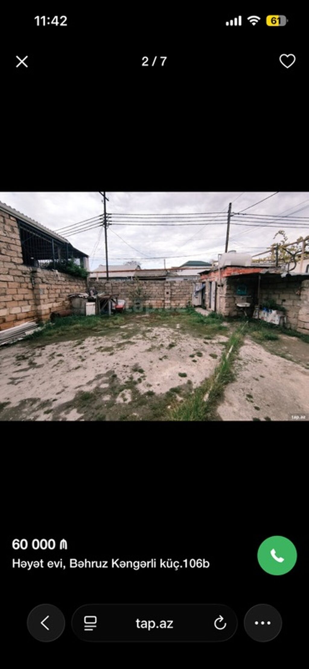 Həyət evi – Bəhruz Kəngərli küç. 106b - Ünvan: Bəhruz Kəngərli