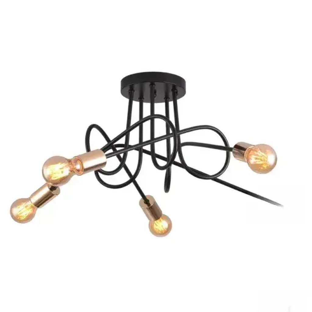 Rasveta: MEGGA, PLAFONSKA L BK+GD ALFIA 5 E27 Plafonska lampa luster Tip grla