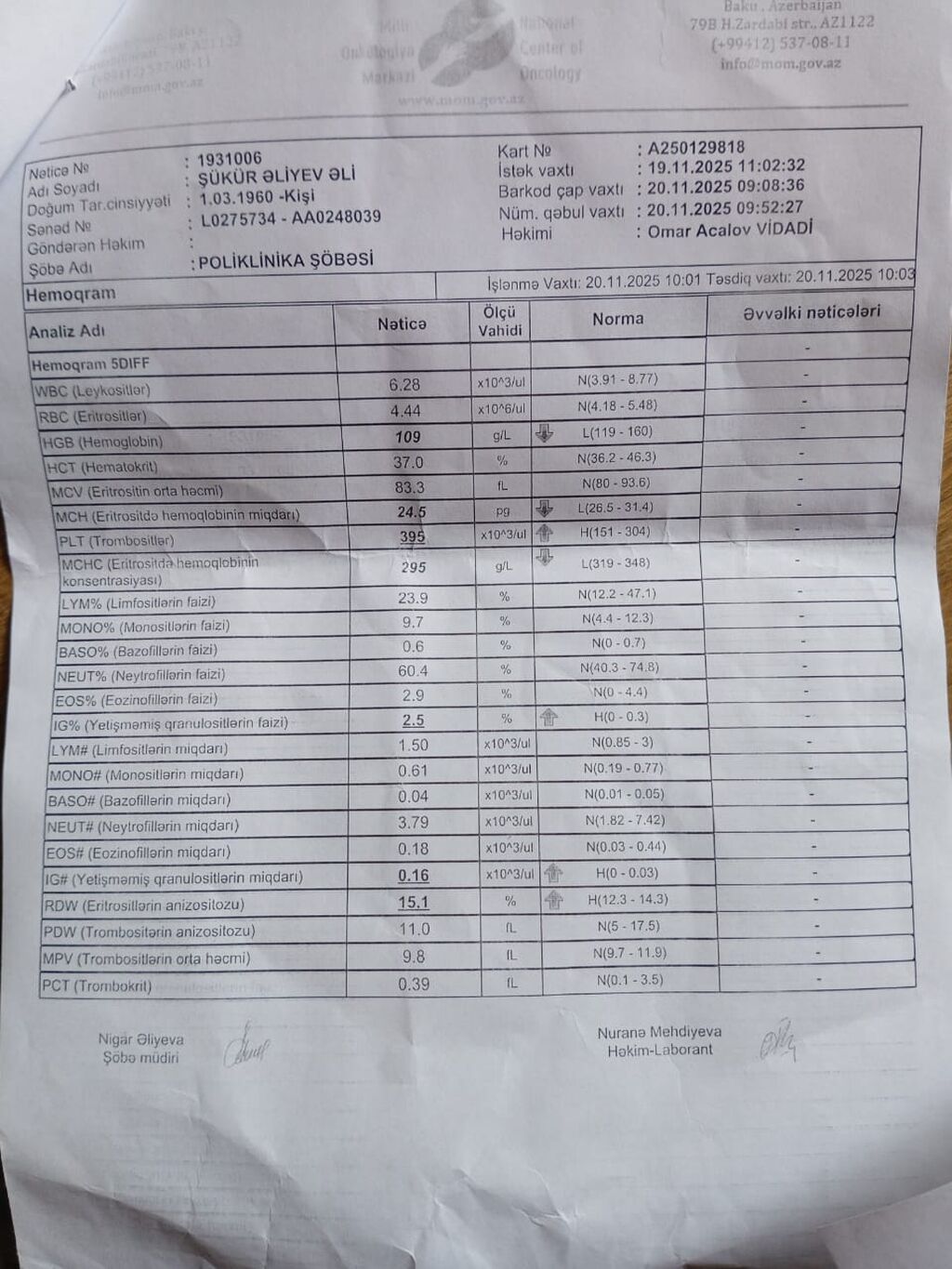 Tibbi analizlərin tərcüməsi və izahı - 5